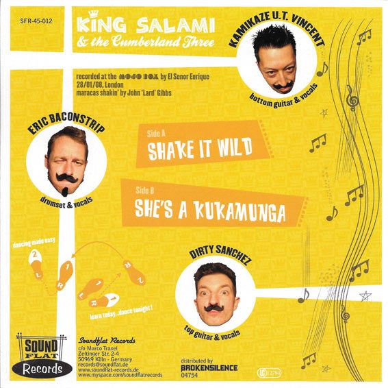 King Salami & The Cumberland Three : Shake It Wild (7", Single, Mono)