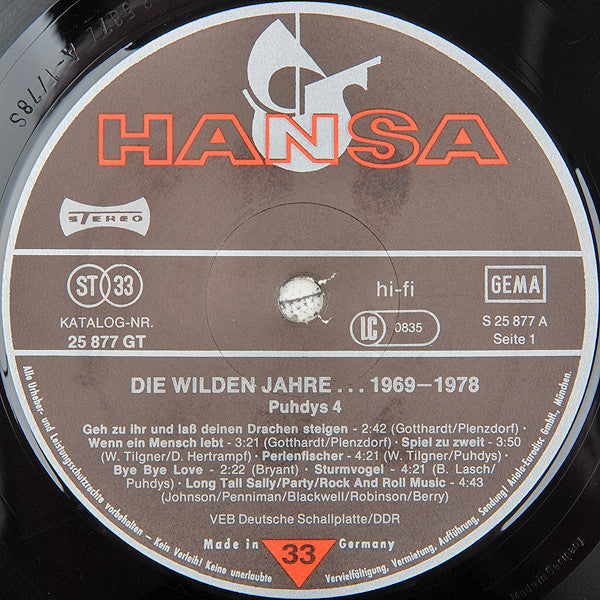 Puhdys : Puhdys 4 - Die Wilden Jahre (LP, Comp)