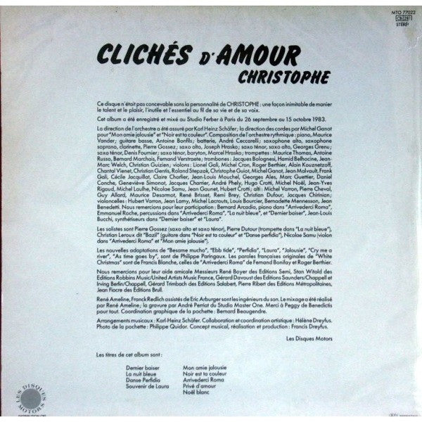 Christophe : Clichés D'Amour (LP, Album)