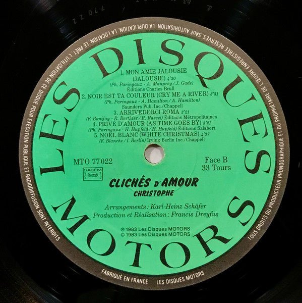 Christophe : Clichés D'Amour (LP, Album)