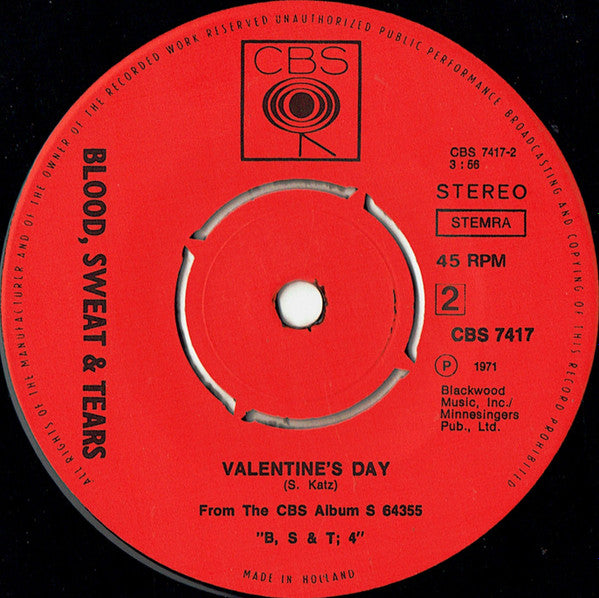 Blood, Sweat And Tears : Go Down Gamblin' (7", Single)