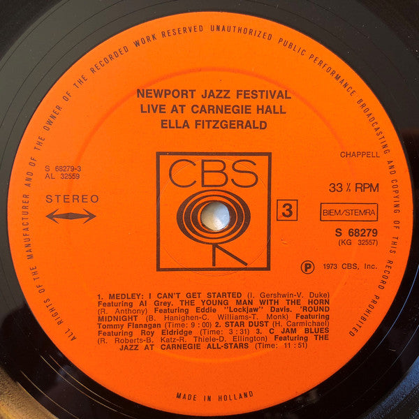 Ella Fitzgerald : Newport Jazz Festival Live At Carnegie Hall (July 5, 1973) (2xLP, Album)