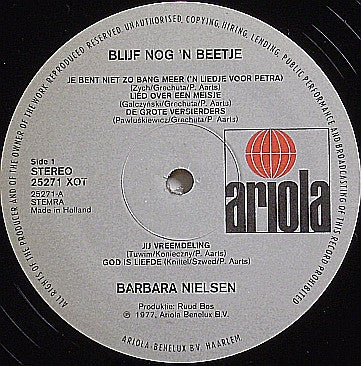 Barbara Nielsen : Blijf Nog 'N Beetje (LP, Album)