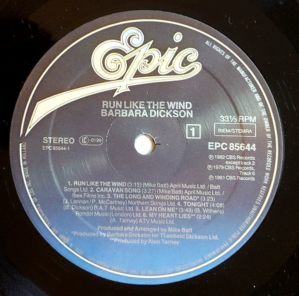 Barbara Dickson : Run Like The Wind (LP, Album)