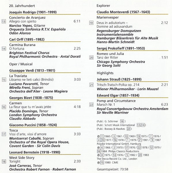 Various : Die Ganze Welt Der Musik (Highlights) (CD, Comp, Multichannel, AMS)