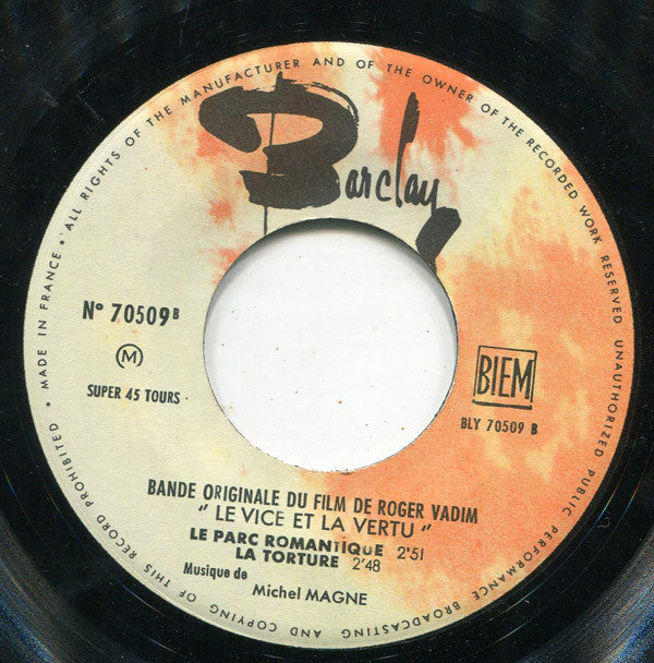 Michel Magne : Le Vice Et La Vertu (Bande Originale Du Film) (7", EP)