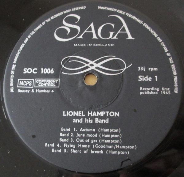 Lionel Hampton With His Band* : Plays Vibes With His Band (LP, Comp)