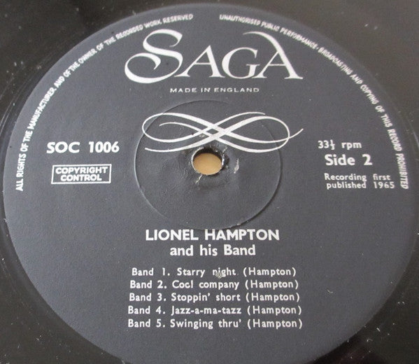 Lionel Hampton With His Band* : Plays Vibes With His Band (LP, Comp)