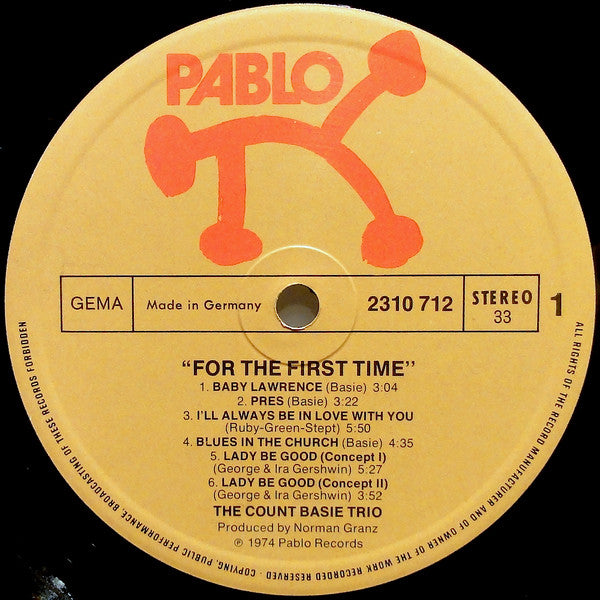 The Count Basie Trio : For The First Time (LP, Album)