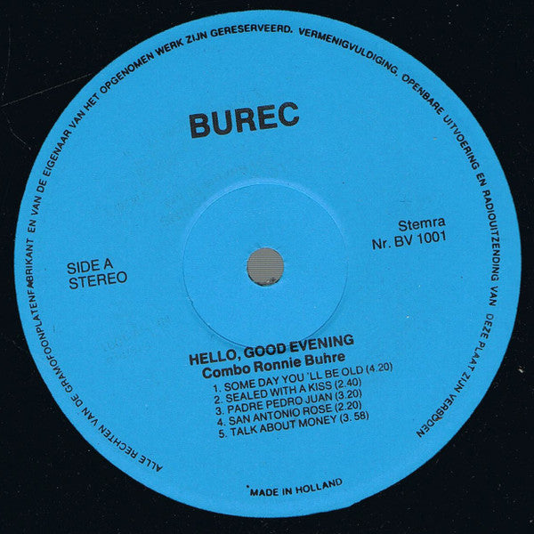 Combo Ronny Buhre : Hello, Good Evening (LP)