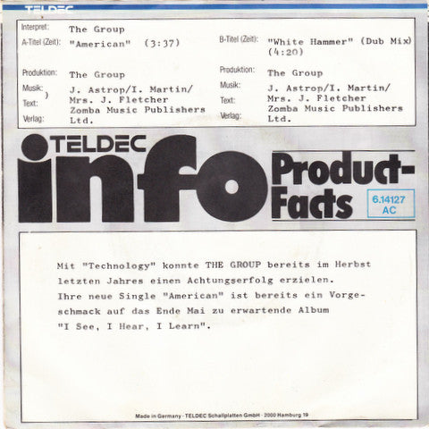 The Group : American (7", Single, Promo)