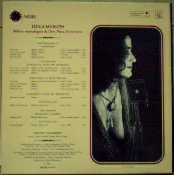Esther Lamandier : Decameron (Ballate Monodiques De L'Ars Nova Florentine) (LP)