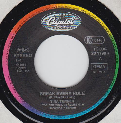 Tina Turner : Break Every Rule (7", Single)
