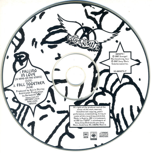 Aerosmith : Falling In Love (Is Hard On The Knees) (CD, Single, Car)