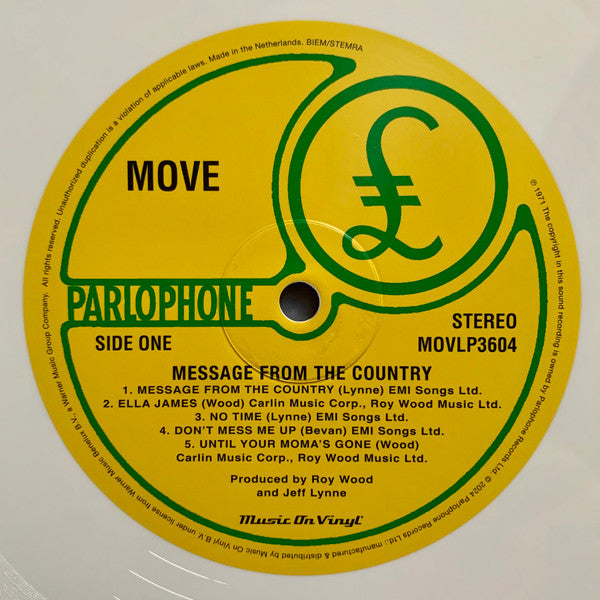 The Move : Message From The Country (LP, Album, Ltd, Num, RE, Whi)