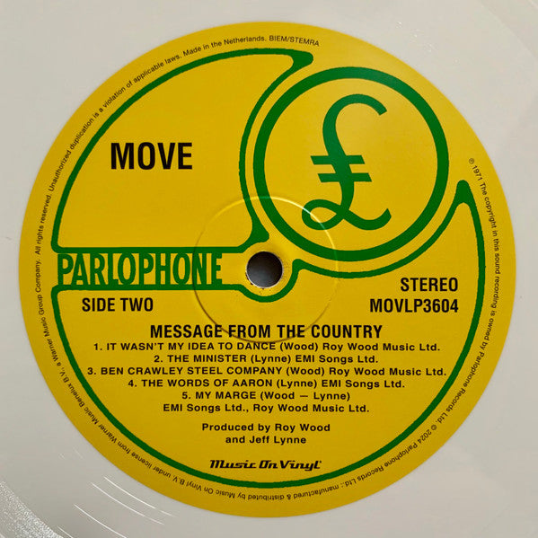 The Move : Message From The Country (LP, Album, Ltd, Num, RE, Whi)