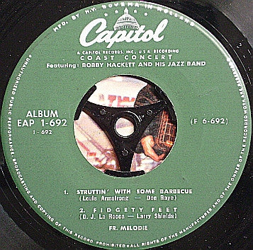 Bobby Hackett And His Jazz Band : Coast Concert (7", EP)