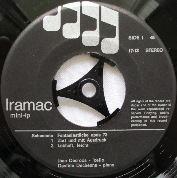 Jean Decroos & Danièle Dechenne* : Schumann Fantasiestücke Opus 73 (7", EP, Gat)