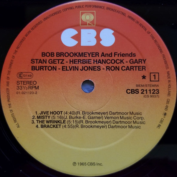 Bob Brookmeyer : Bob Brookmeyer And Friends Stan Getz Herbie Hancock Ron Carter Gary Burton Elvin Jones (LP, Album, RE)
