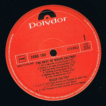 Roger Daltrey : The Best Of Roger Daltrey (LP, Comp)
