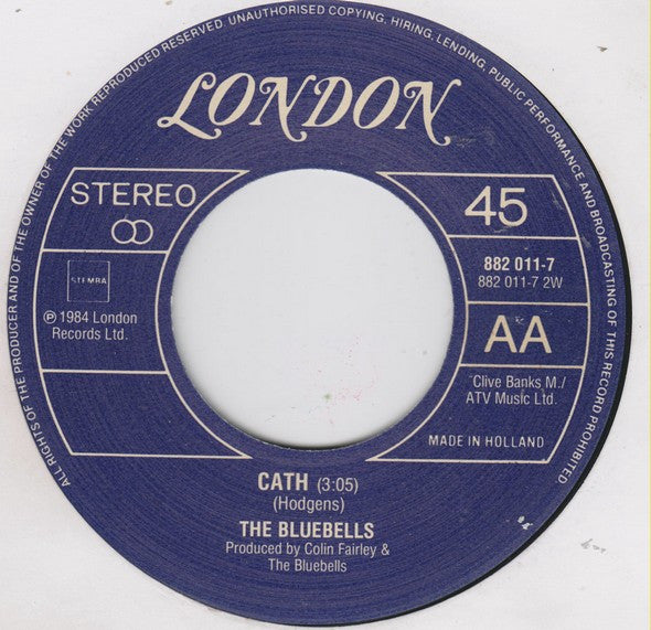 The Bluebells : Cath / Will She Always Be Waiting (7", Single)