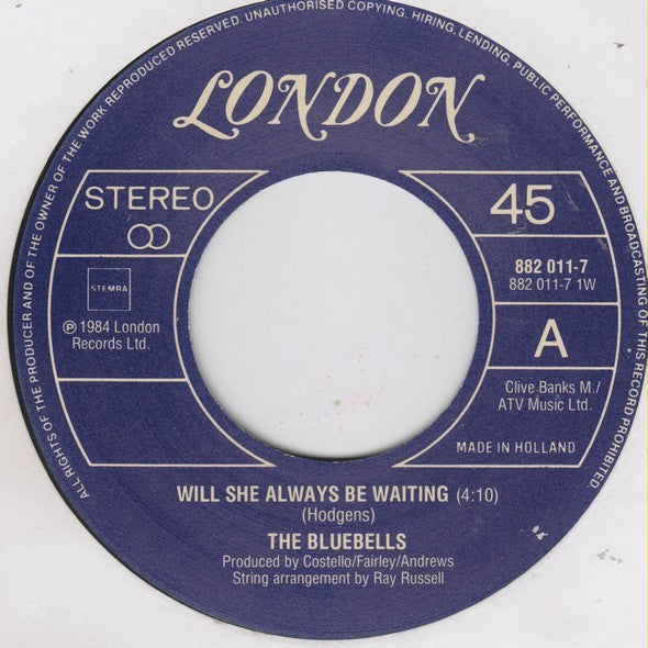 The Bluebells : Cath / Will She Always Be Waiting (7", Single)