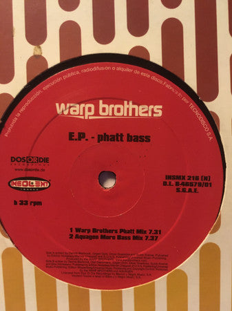 Warp Brothers : E.P We Will Survive / Phatt Bass (12", EP)