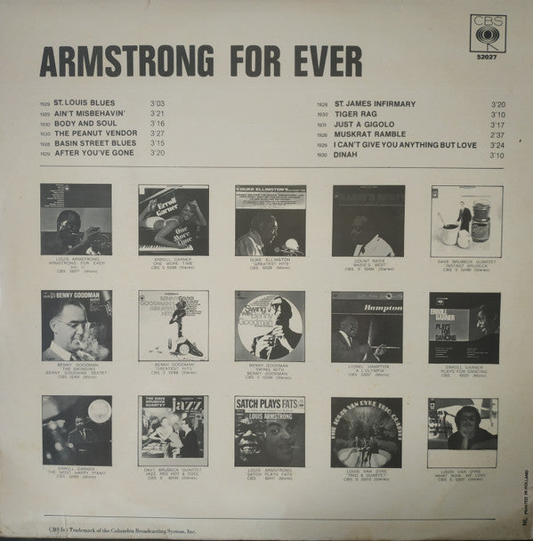 Louis Armstrong : Armstrong For Ever (LP, Comp)