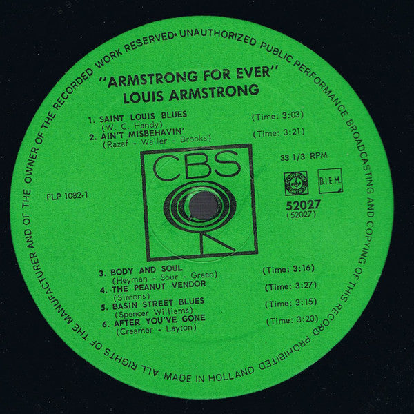 Louis Armstrong : Armstrong For Ever (LP, Comp)
