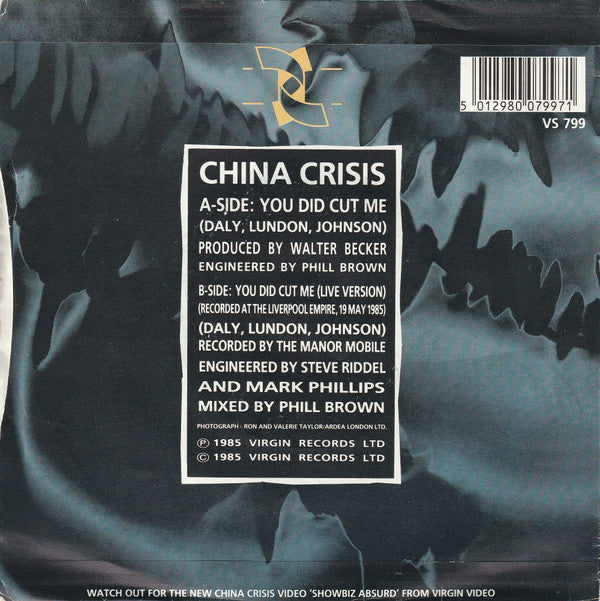 China Crisis : You Did Cut Me (7", Single)
