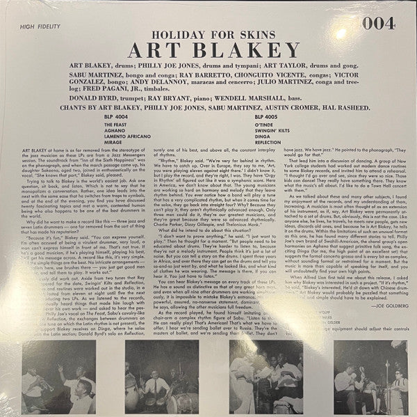 Art Blakey : Holiday For Skins Vol. 1 (LP, Album, Ltd, RE, Unofficial, 180)