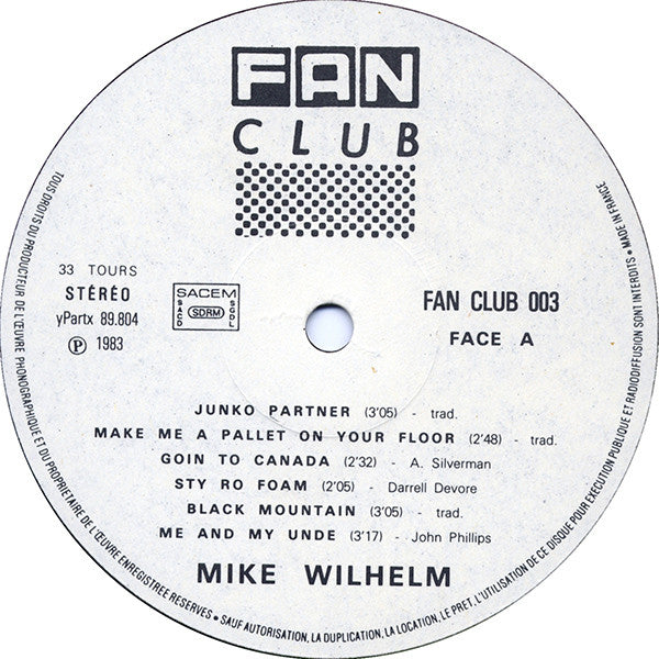 Mike Wilhelm : Mike Wilhelm (LP, Album, RE)