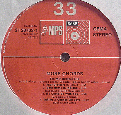 Milt Buckner : More Chords (LP, Album, RE)