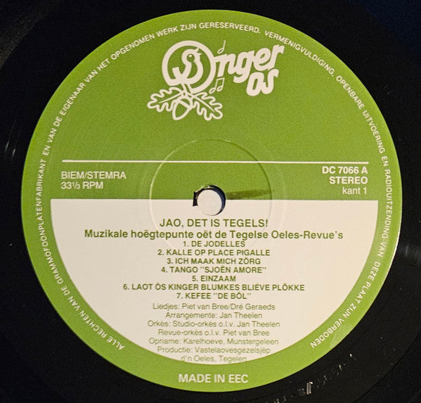 Various : Joa, Dét Is Tegels... Muzikale Hoëgtepunte Oét De Tegelse Oelesrevues (LP)