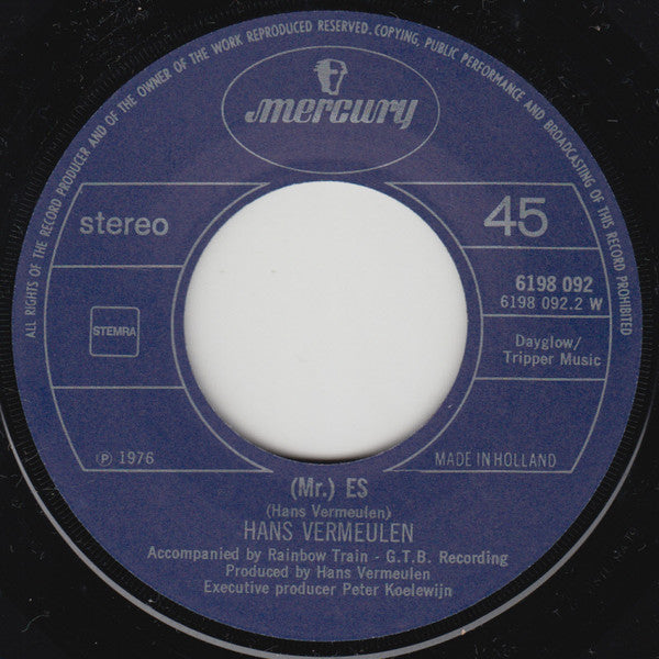 Hans Vermeulen : I Couldn't Stay Away From You / (Mr.) Es (7", Single)