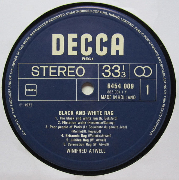 Winifred Atwell : Black And White Rag (LP, Comp)