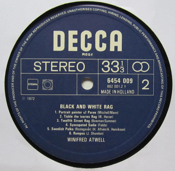 Winifred Atwell : Black And White Rag (LP, Comp)