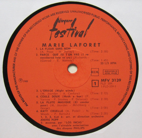 Marie Laforêt : Album 2 (LP, Album, Mono, Fli)