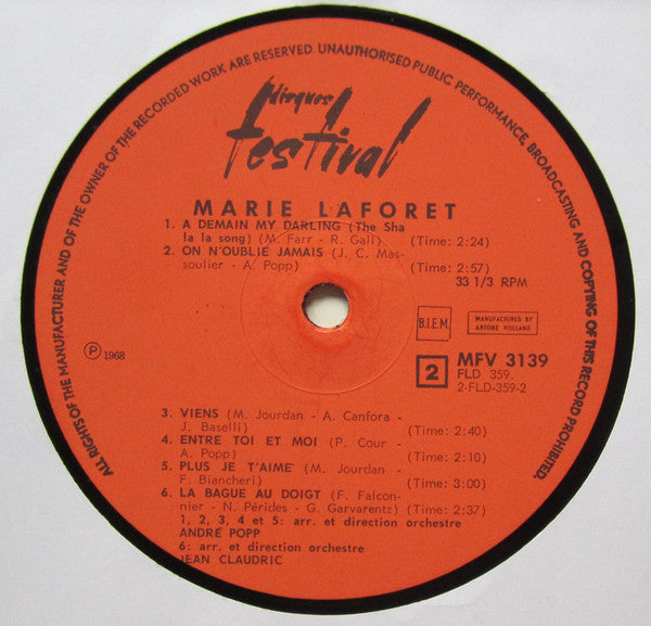 Marie Laforêt : Album 2 (LP, Album, Mono, Fli)