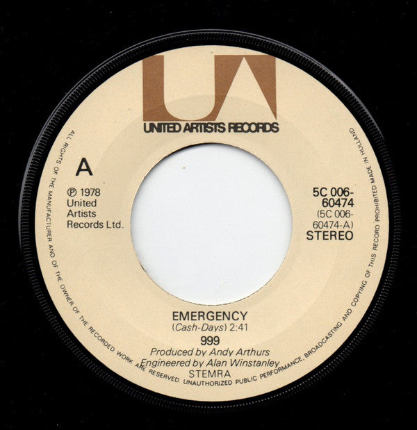 999 : Emergency (7")