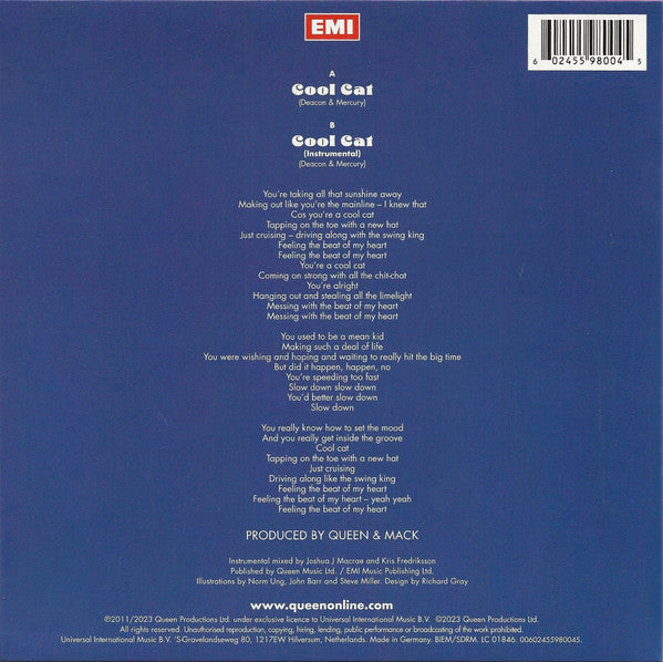 Queen : Cool Cat (7", RSD, Single, Ltd, Pin)