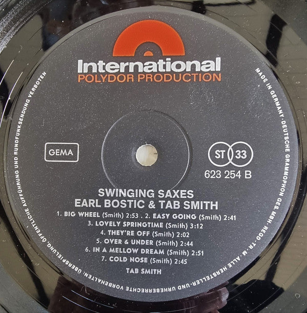 Earl Bostic & Tab Smith : Swinging Saxes (LP, Album)