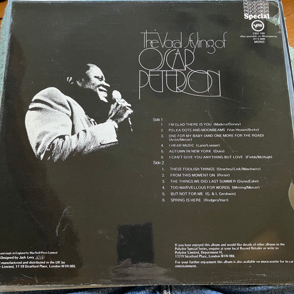 Oscar Peterson : The Vocal Styling Of Oscar Peterson (LP, Album, Mono, RE)