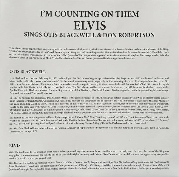 Elvis* : I'm Counting On Them (LP, RSD, Comp, Dlx, Blu)