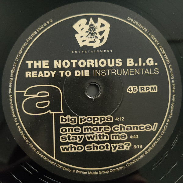 Notorious B.I.G. : Ready to Die Instrumentals (LP, RSD, Ltd)