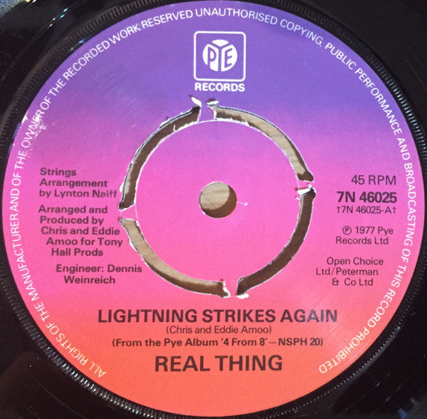The Real Thing : Lightning Strikes Again (7")