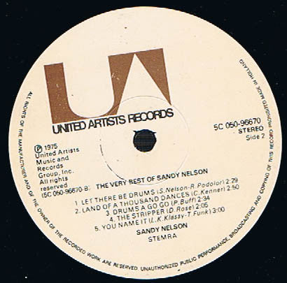 Sandy Nelson : The Very Best Of Sandy Nelson (LP, Comp)