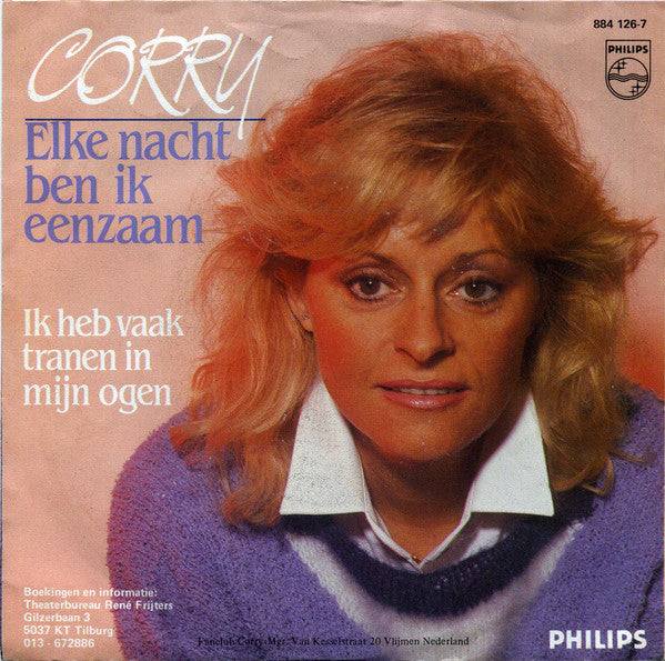 Corry Konings : Elke Nacht Ben Ik Eenzaam (7", Single)