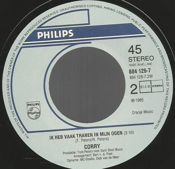 Corry Konings : Elke Nacht Ben Ik Eenzaam (7", Single)