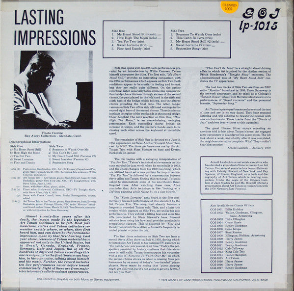 Art Tatum : Lasting Impressions (LP, Ltd)